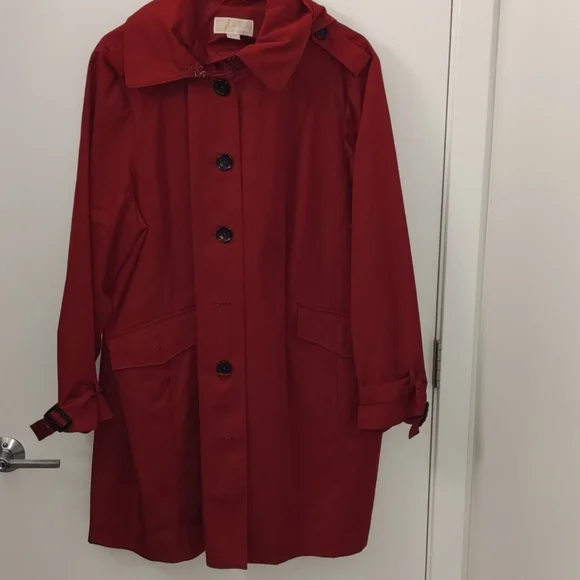 Michael Kors Red Trench Coat - Picture 1 of 8